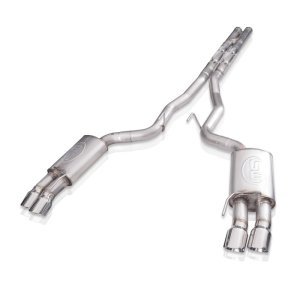 Ford Mustang Performance Exhaust - Stainless Works - Cat Back + H-Pipe Quad Polished Tips (No Valve) - Polished - `18-`20 Ford Mustang Performance Exhaust - Stainless Works - Cat Back + H-Pipe Quad Polished Tips (No Valve) - Polished - `18-`20